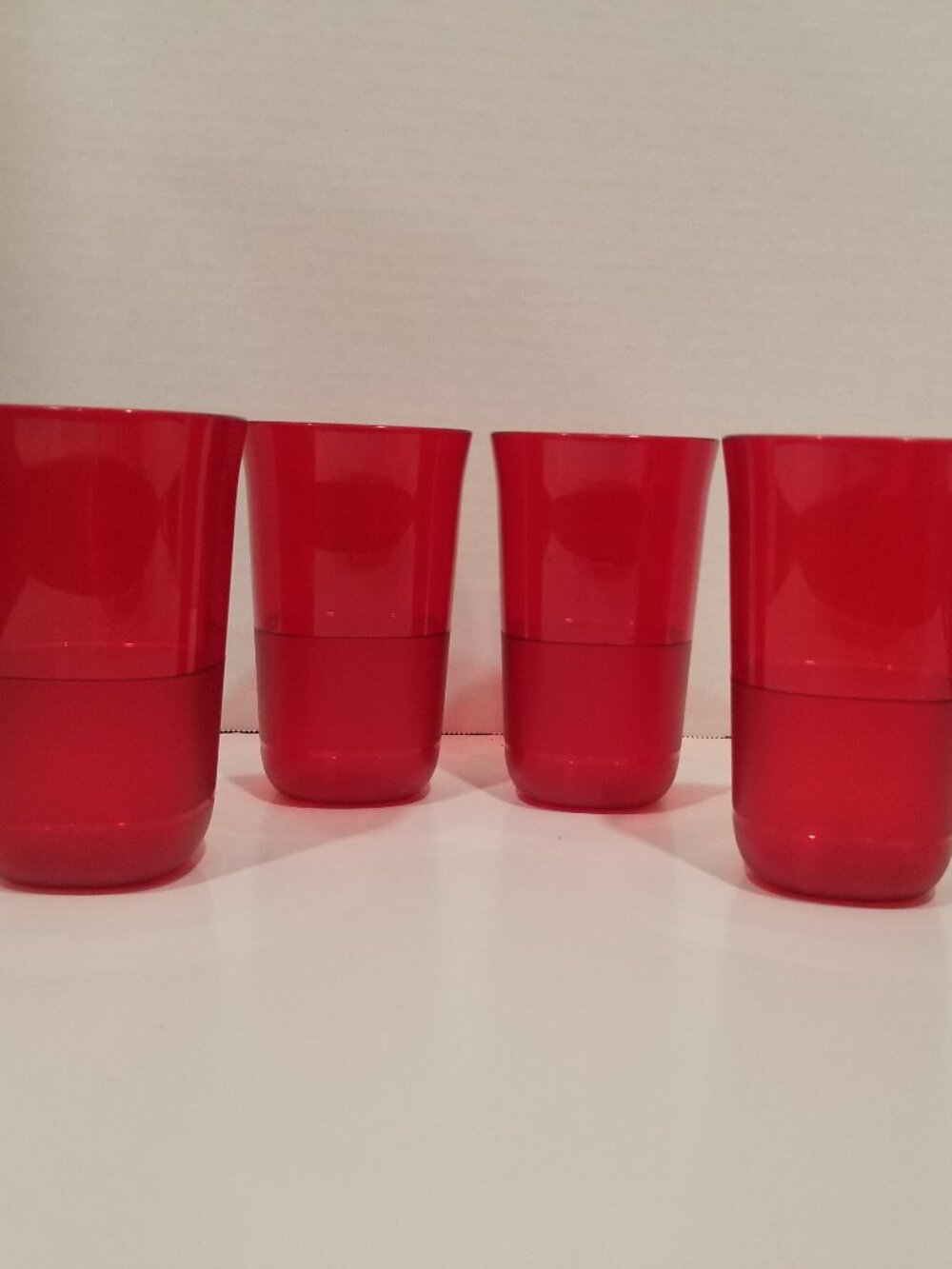 Tupperware Clearly Elegant Tumblers, Garnet Red, Set of 4, EUC - Picture 7 of 9